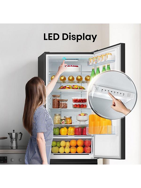 Hisense RB435N4BFE 60cm Wide 70/30 Frost-Free Fridge Freezer - Black / Stainless Steel - Image 4